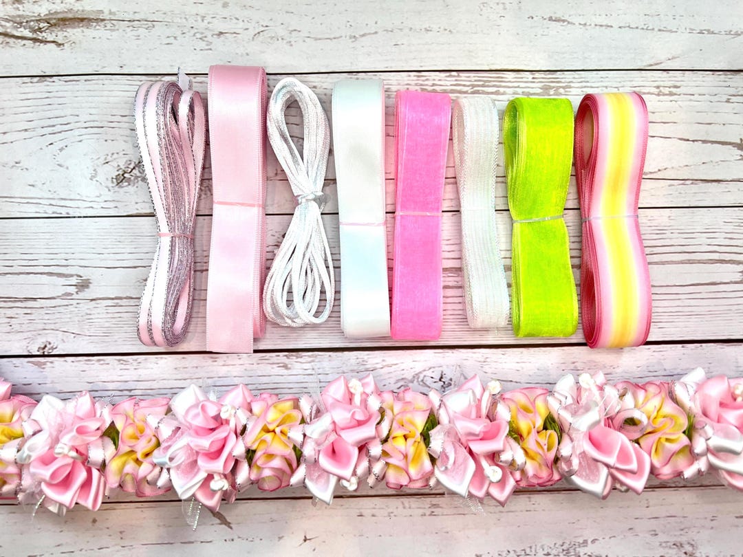Do It Yourself Ribbons for Just Pink Flower Ribbon Lei - Etsy