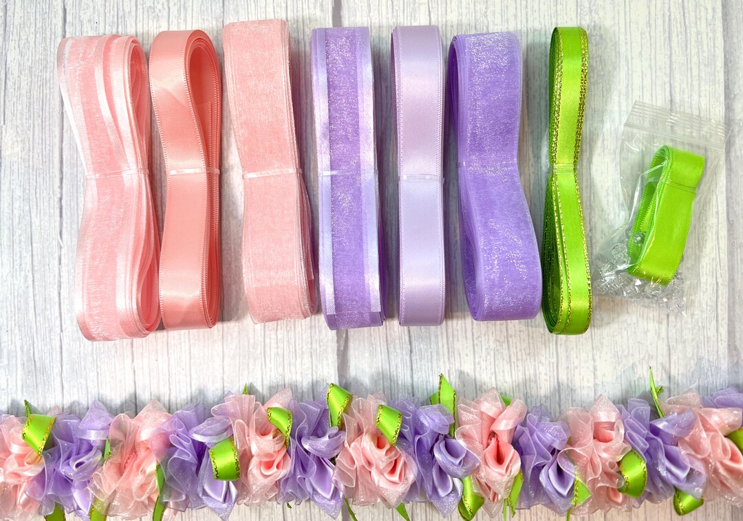 Do It Yourself Ribbons for Pink and Purple Pastel Color Flower Ribbon ...
