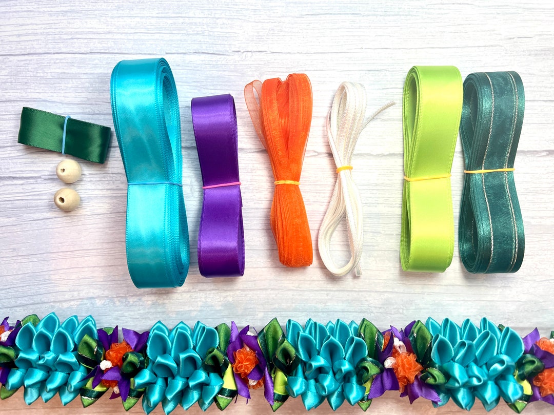 Do It Yourself Ribbons for Turquoise Puya Flower Ribbon Lei - Etsy