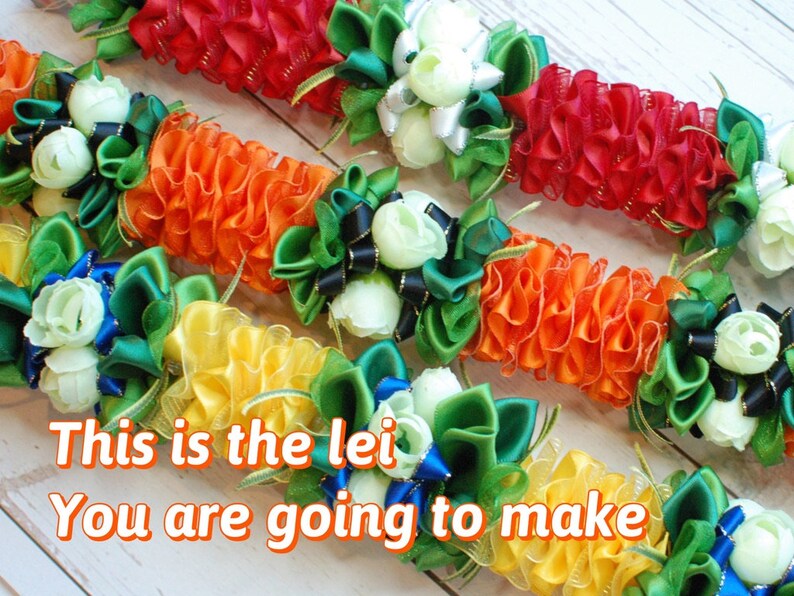 DIY Ribbons Yellow and Blue for Flower Ribbon Lei for Etsy