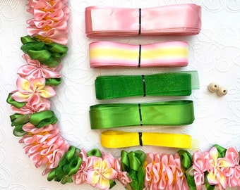 Do It Yourself Ribbons for Pink Plumeria Ribbon Lei