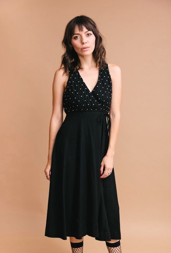 1970s bejeweled wrap dress