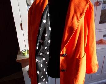 Karneval, Fasching, Halloween, Fleecejacke XL - leuchtend orange