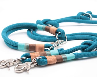 Dog leash dog collar rope leash in a set or individually aqua