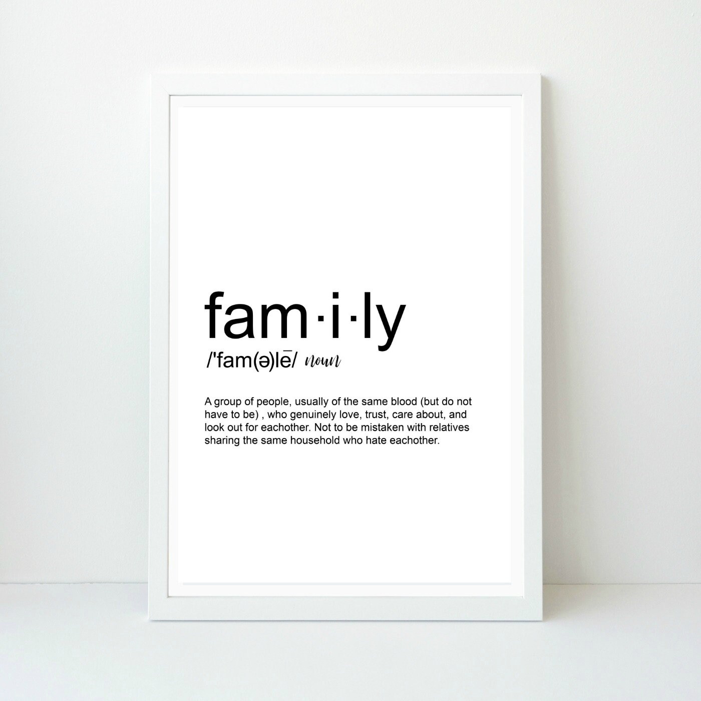 Family Definition Funny Family Wall art Home decor Funny Etsy