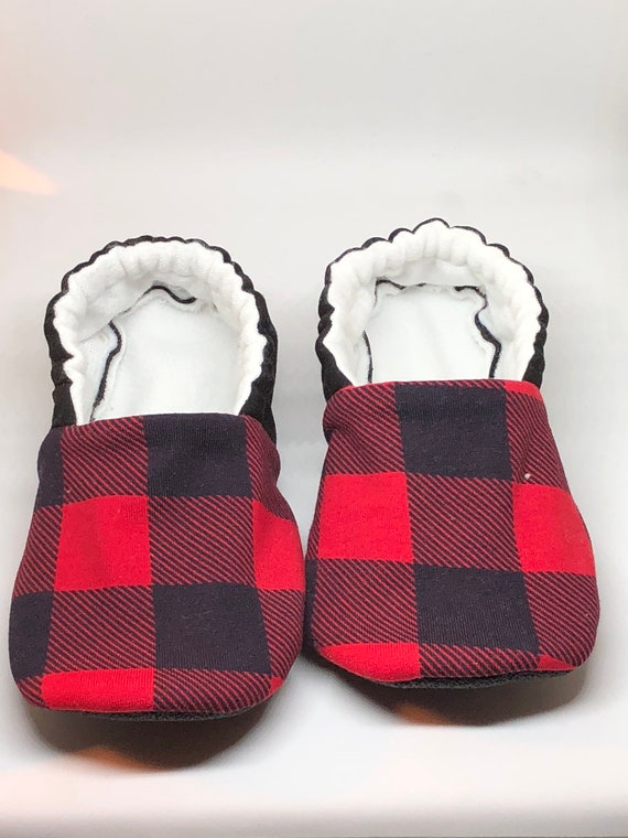 plaid baby shoes