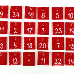 Adventskalender zum Befüllen weiß grau rot, Adventskalender für Kinder/Erwachsene, Adventskalender aus Stoff, Adventskalender Säckchen Bild 8