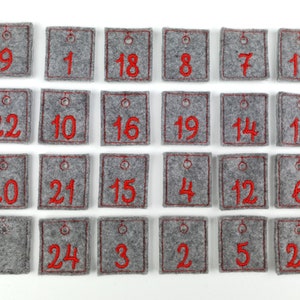 Adventskalender zum Befüllen rot-grau-gold, Adventskalender Säckchen, Adventskalender aus Stoff Bild 7