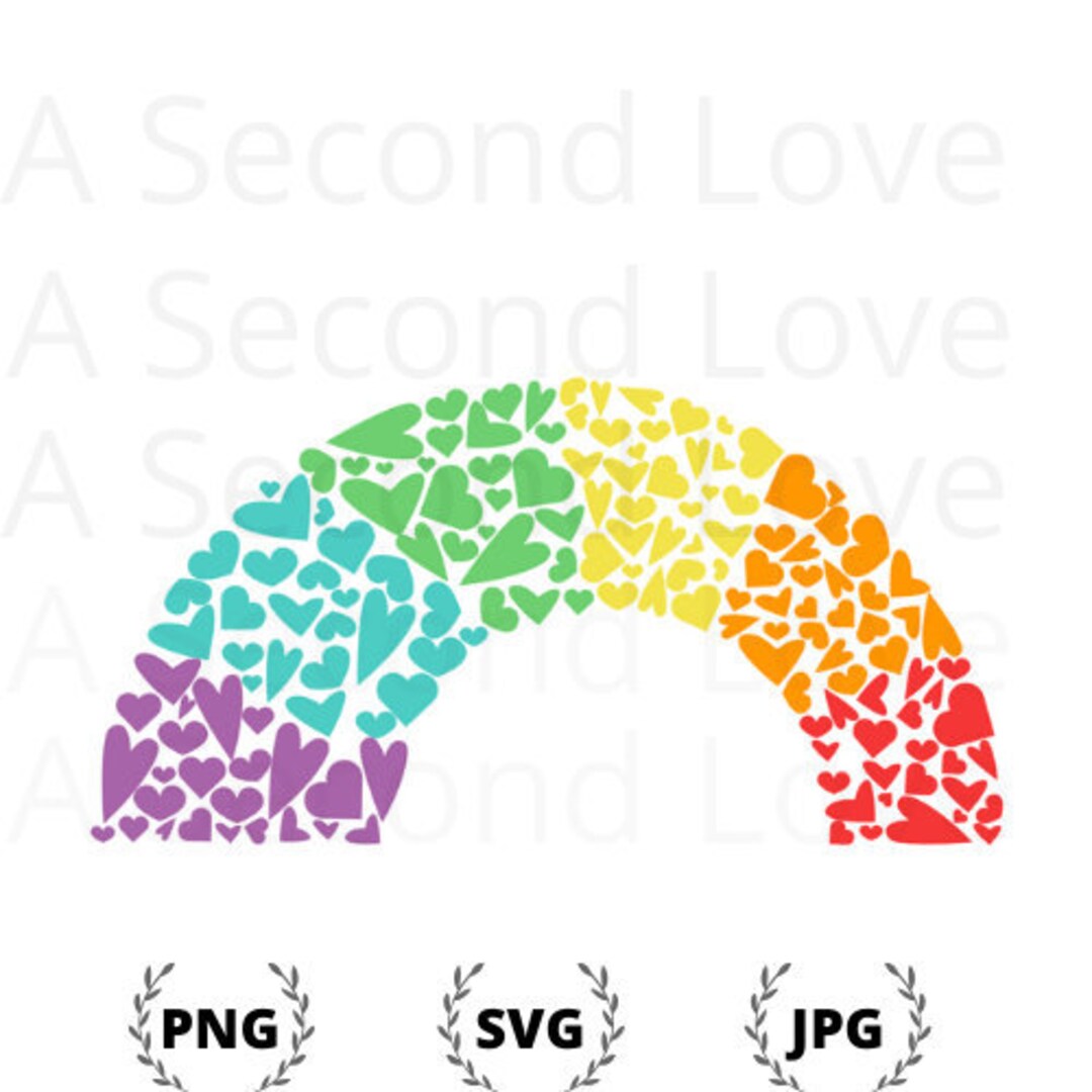 Rainbow Hearts SVG | Pride SVG | Rainbows in Windows - Etsy