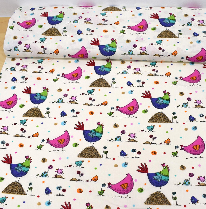 Tela De Algod n Lotte Gallinas De Colores Rosa Infantil Oeko Tex tela-de-algod-n-lotte-gallinas-de-colores-rosa-infantil-oeko-tex