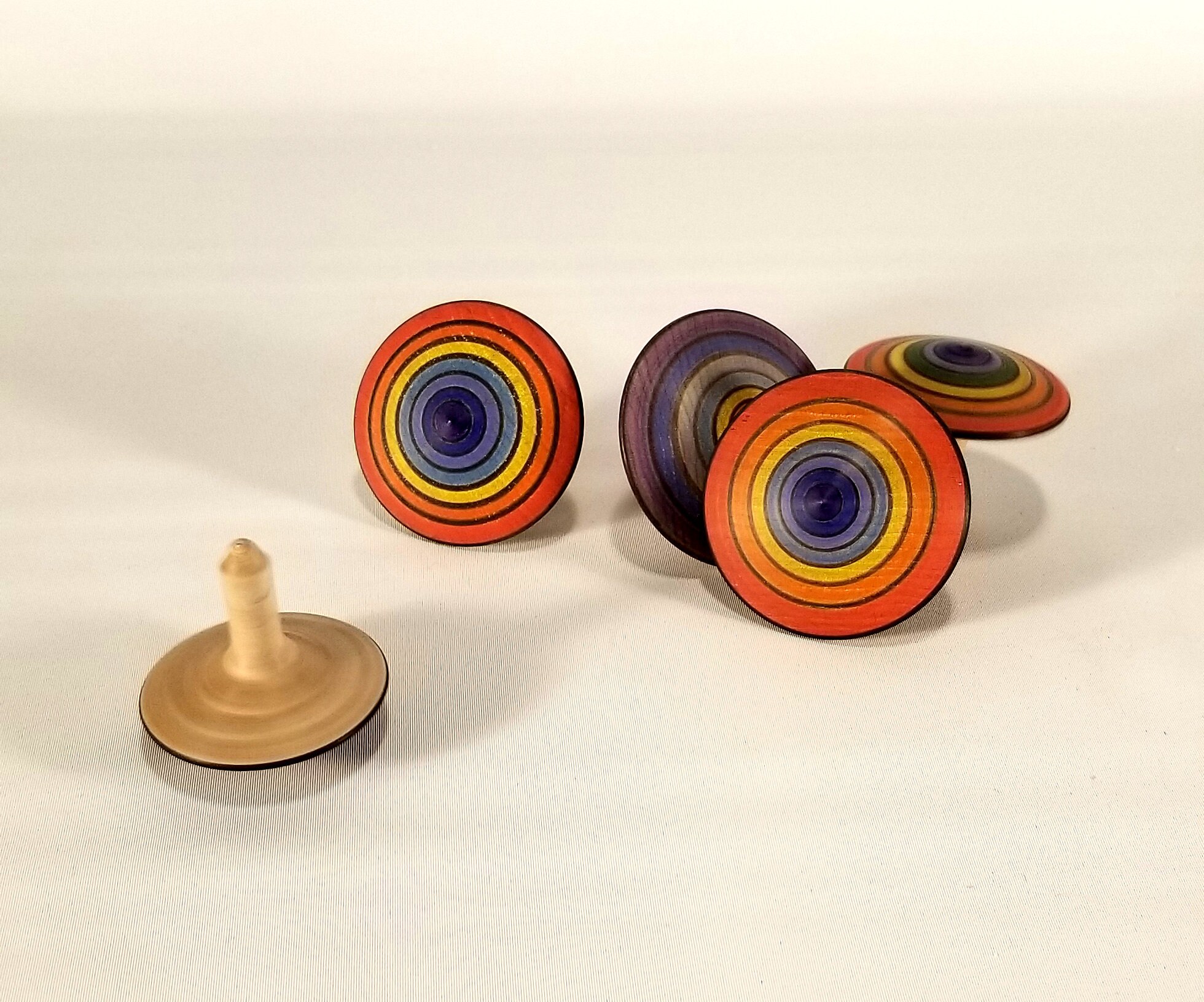 Rainbow Spin Top Waldorf Toy Montessori Toy Etsy