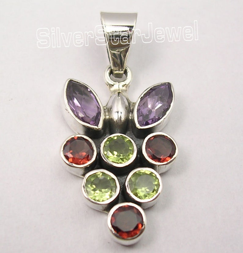Brand New 925 Sterling Silver Beautiful Natural MULTICOLOR MULTISTONES Pendant 1.3 Gift For Friend Choose Your Color Battle of the Boyne