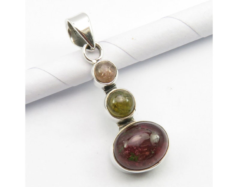 19.5 inch Multi Tourmaline Garnet 925 Solid Sterling Silver Necklaces Silver Jewelry 19.5 inch Multi Tourmaline Garnet 925 Solid Sterling Silver Necklaces Silver Jewelry