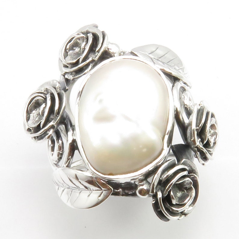 Free Gift Box 925 Sterling Silver Exclusive Rare Jewellery MOTHER Of PEARL Gorgeous Ring Sz 6.25 AAA Quality Natural Gemstone Jewelry