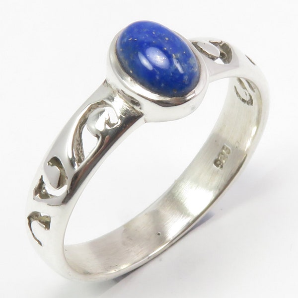 925 Sterling Silver Handmade Genuine Gemstone Beautiful Jewelry, LAPIS LAZULI Ring Sz 9.25 Antique Jewellery, Style On Focus Wedding Bijoux