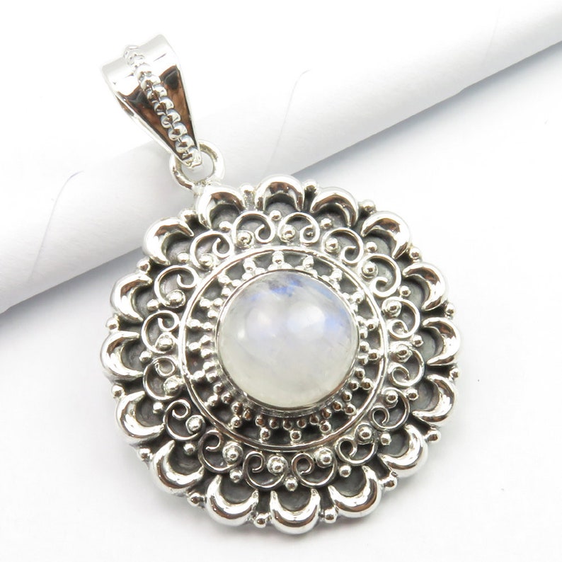 Natural RAINBOW MOONSTONE Exclusive Pendant Sets 925 Solid Sterling Silver Bijoux AAA Quality Real Stone Decorative Jewellery Eye-Catching