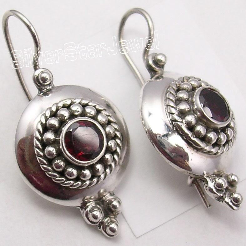 Eye-catching Handcrafted 925 Solid Silver CUT RED GARNET - Etsy