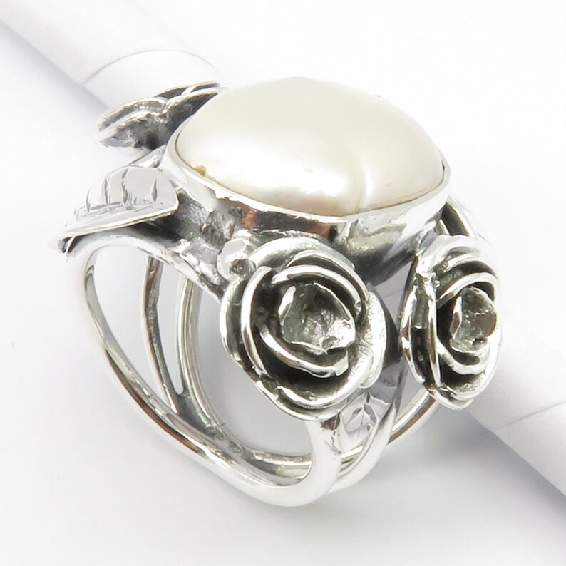 Free Gift Box 925 Sterling Silver Exclusive Rare Jewellery MOTHER Of PEARL Gorgeous Ring Sz 6.25 AAA Quality Natural Gemstone Jewelry