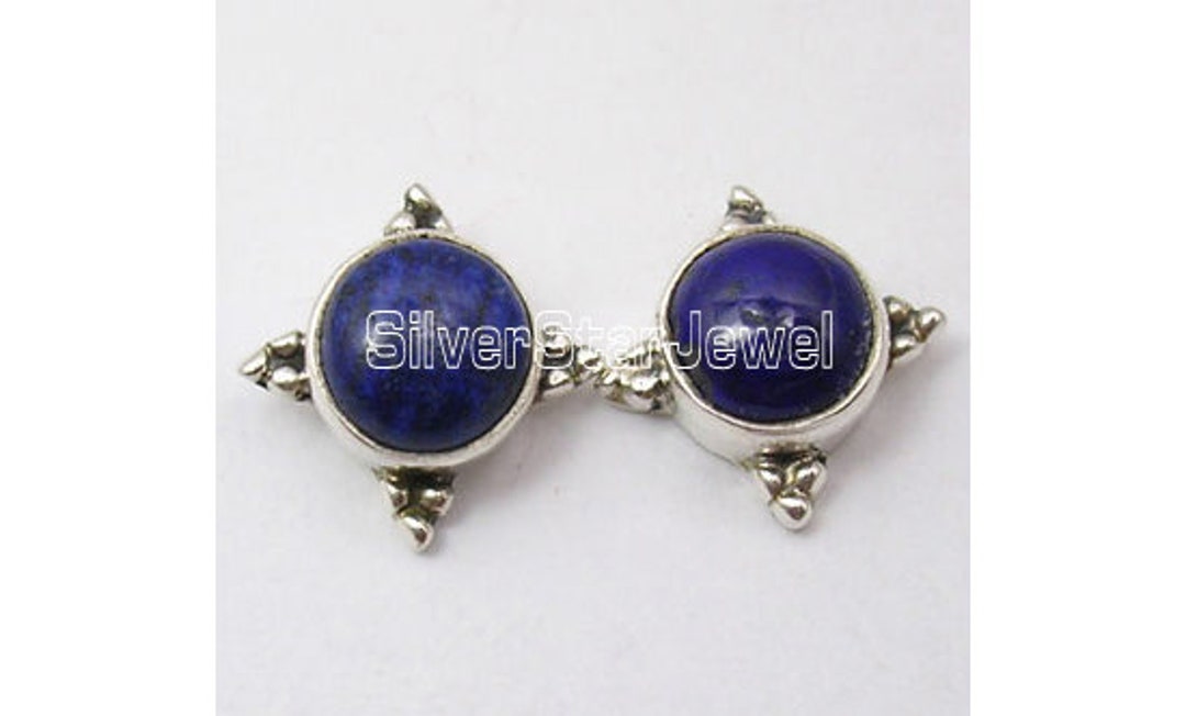 Orecchini In Argento Sterling - Borchie Blu E Turchesi - Pietra - Foto 11