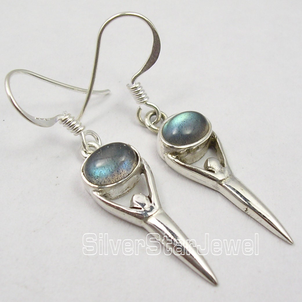 thumbnail image 2 of SilverStarJewel 925 Sterling Silver Natural Labradorite Pendant – Handcrafted In India, Blue Gemstone, Multiple Shapes & Sizes 2 of 4