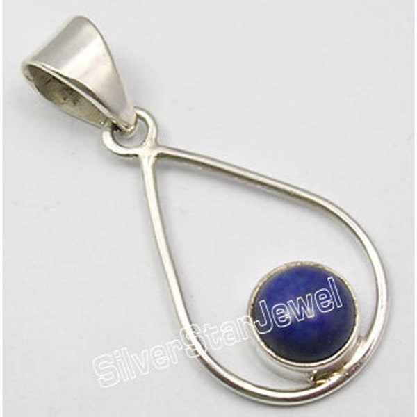 Argent pur haut de gamme couleur bleue véritable LAPIS LAZULI pierres précieuses style urbain pendentif INSOLITE 1,3 pouces tout neuf bijoux vente chaude expédition rapide