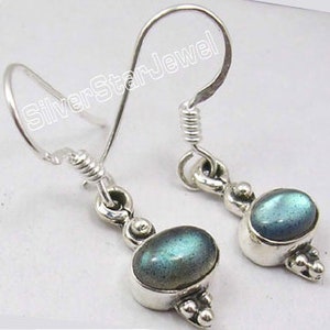 925 Pure Solid Silver Fabulous Natural LABRADORITE Beautiful HANDCRAFTED Earrings Brand New Wholesale Price Fine Jewelry Collection Store