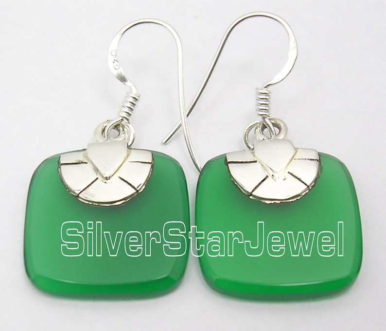 Jewellery Set 925 Silver Rare GREEN ONYX Earrings Pendant Decorative Brand New Accessories Trendy Bijoux Exclusive Jewelry Art Collection