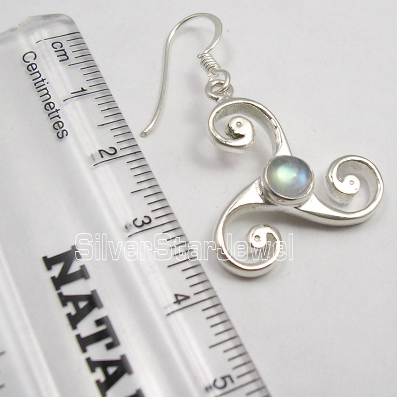 Real Stone Jewelry Set 925 Silver Rainbow Moonstone Earrings Etsy