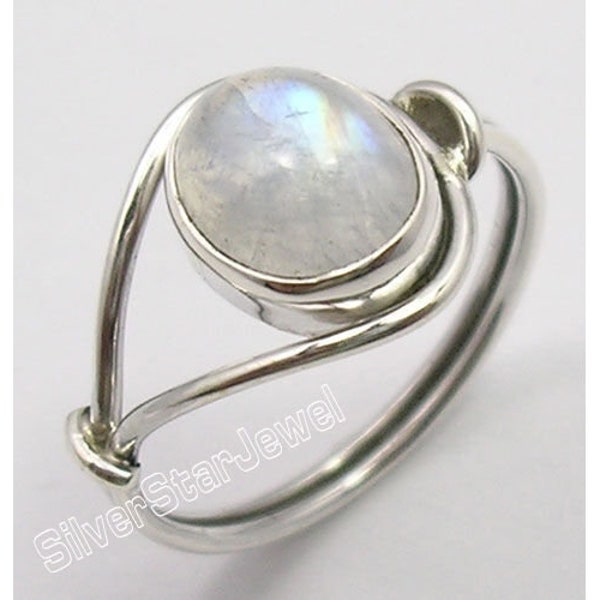 REGENBOGEN MONDSTEIN Ring Mehrere Größen erhältlich Online Schmuck Shop 925 Sterling Silber Damen Modische seltene Schmuck Trendy Kollektion