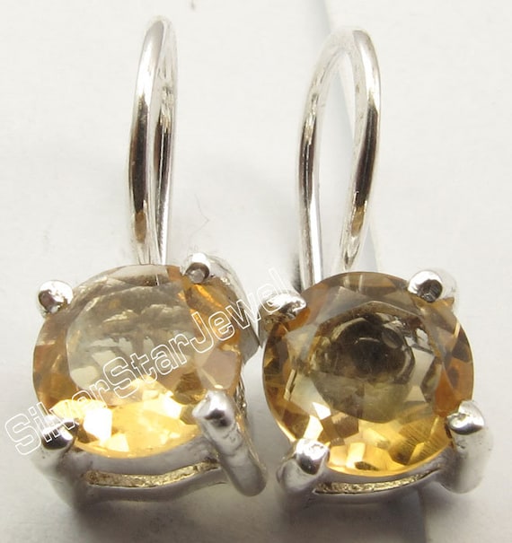 925 Sterling Pure Solid Silver Yellow Color Genuine CITRINE