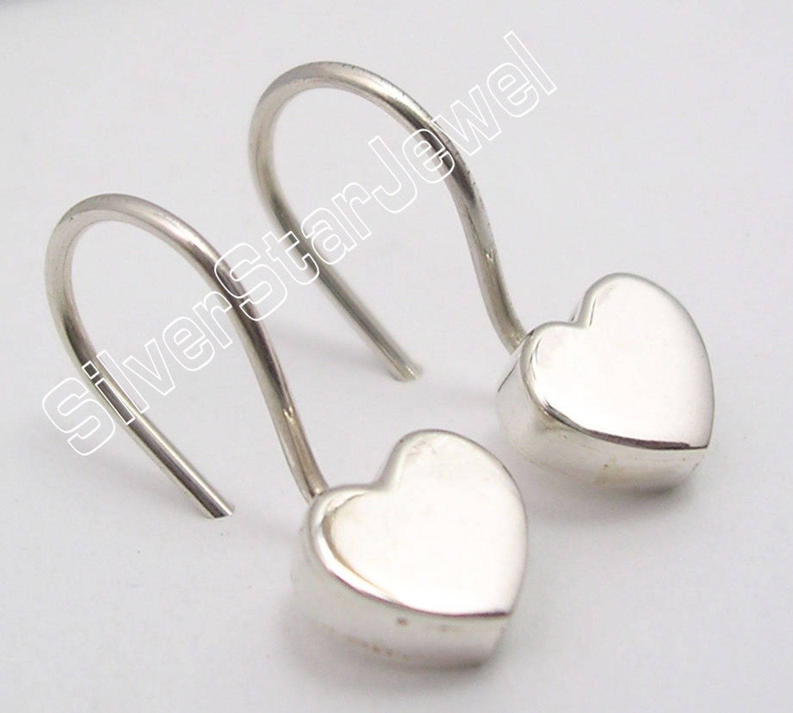 925 Pure Silver Girls' Earrings Pendant HEART Shape Cute Etsy