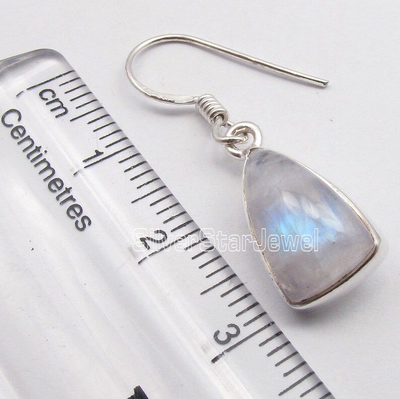 Bridesmaid Collection Stone Choice RAINBOW MOONSTONE ear rings 1.3 Color Options Triangle Earrings 925 Sterling Silver Jewelry