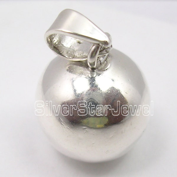 Esfera hueca / Colgante BOLA DE PLATA 925 1.1" / Joyería de plata de ley altamente pulida / Regalo económico / Joyeros indios / Bisutería