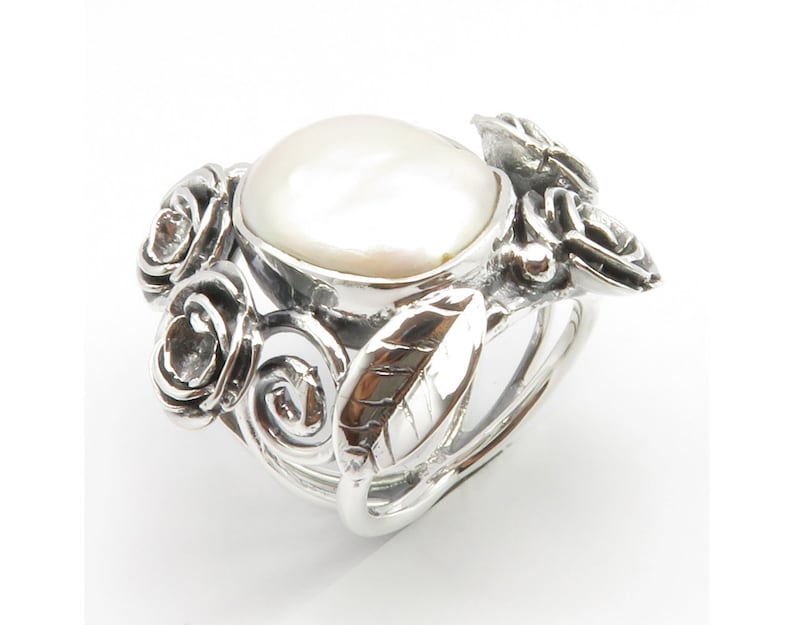 Free Gift Box 925 Sterling Silver Exclusive Rare Jewellery MOTHER Of PEARL Gorgeous Ring Sz 6.25 AAA Quality Natural Gemstone Jewelry