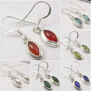 Red CARNELIAN Earrings 1.1" | 925 Solid Sterling Silver | Natural Gemstones | Anniversary Gift for Her | Many Colors | For Sale Jewelry