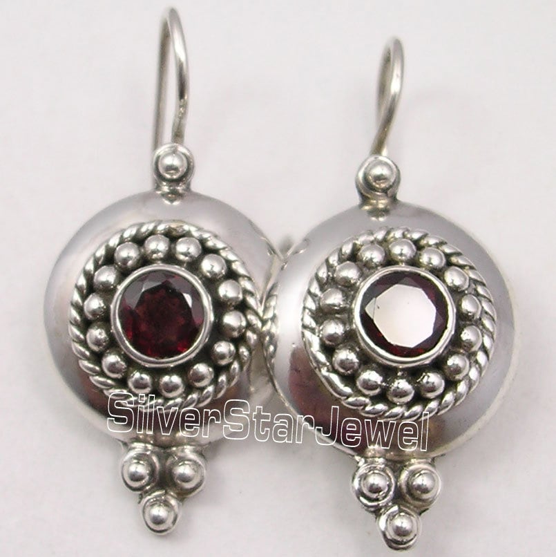 Eye-catching Handcrafted 925 Solid Silver CUT RED GARNET - Etsy