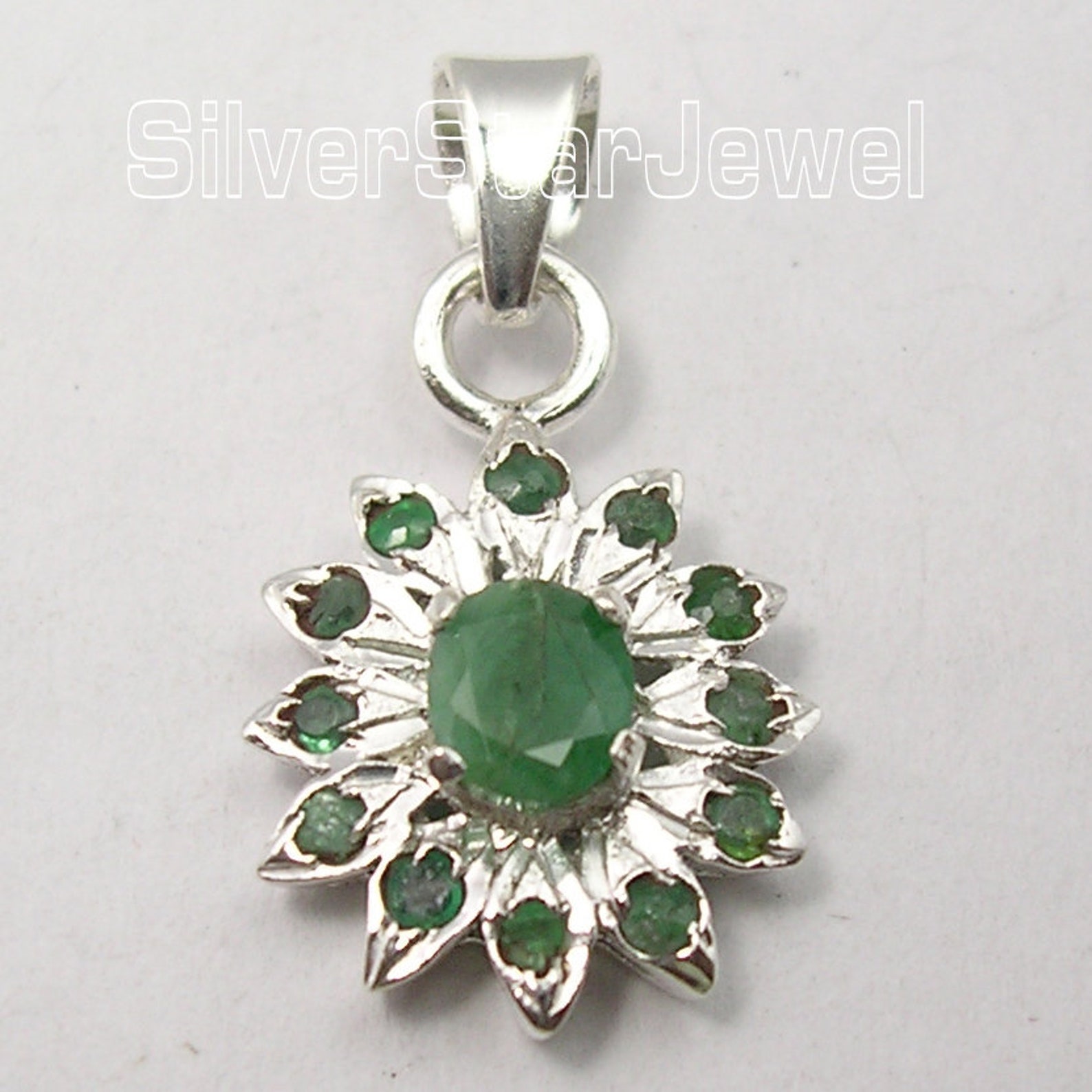 Cut EMERALD Matching Jewelry Set 925 Pure Silver Multistone Etsy
