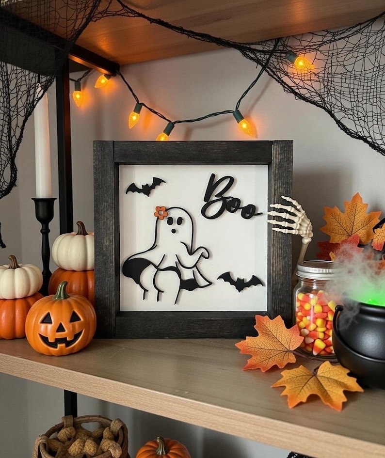 Boo Halloween Wooden Sign 3D / Funny Sign, Fall Season / Funny Wooden ...