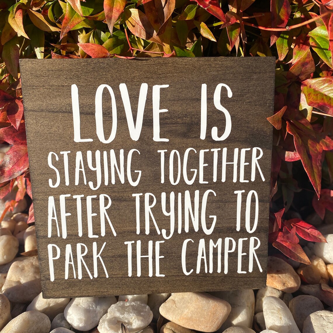 Love Is Staying Together Parking The Camper Personalized Custom RV Camping Doormats H593