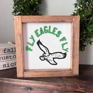 Fly Eagles Fly Football sign / Philadelphia / Philly eagles football sign / Philly sports team decor / gift for Philly sports fan / man cave