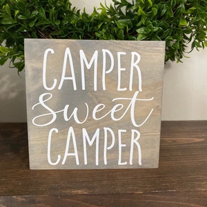 Camper sweet camper Wood Sign | RV | Camper Sign |RV camper | Camping Sign | Travel Trailer | camper decor| Funny