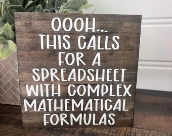 Letrero de madera para aula de matemáticas / Regalo de agradecimiento para el profesor / Decoración rústica para el aula / Decoración STEM