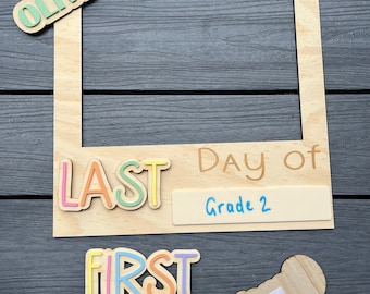 Personalized selfie frame, wooden selfie frame, first, last day photo prop, back to school 2026 prop, school memory frame, classroom decor,