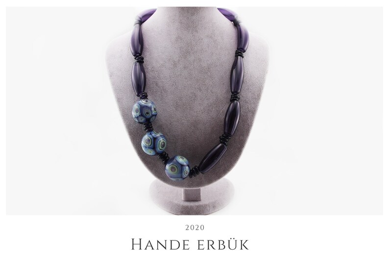 Handmade Glass Lampwork Hollow Beads Necklace