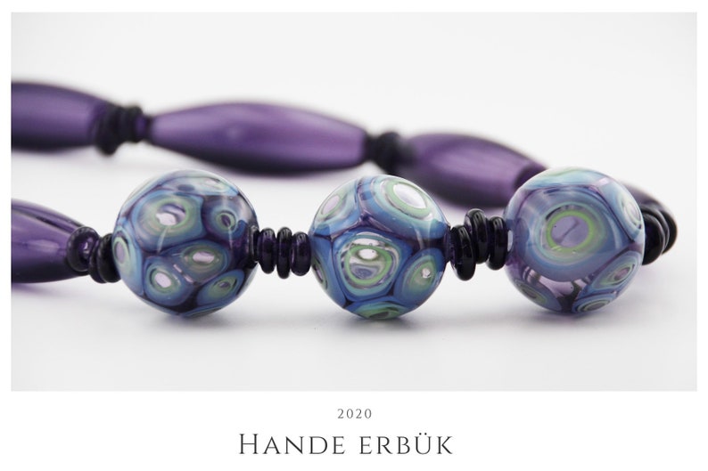 Handmade Glass Lampwork Hollow Beads Necklace
