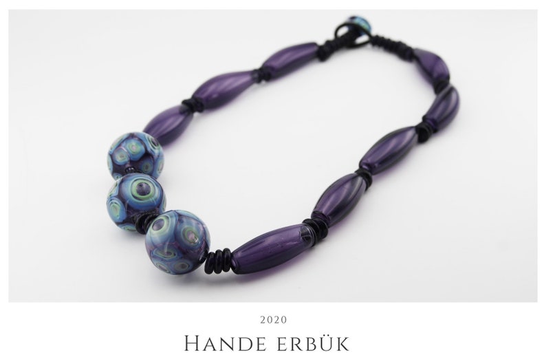 Handmade Glass Lampwork Hollow Beads Necklace