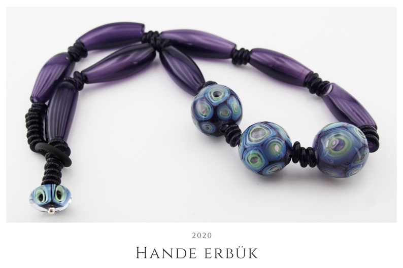 Handmade Glass Lampwork Hollow Beads Necklace