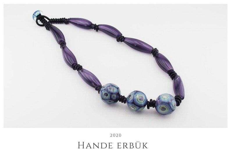 Handmade Glass Lampwork Hollow Beads Necklace