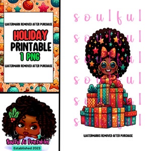 African American Christmas PNG | Digital Clipart |Small Business Use License