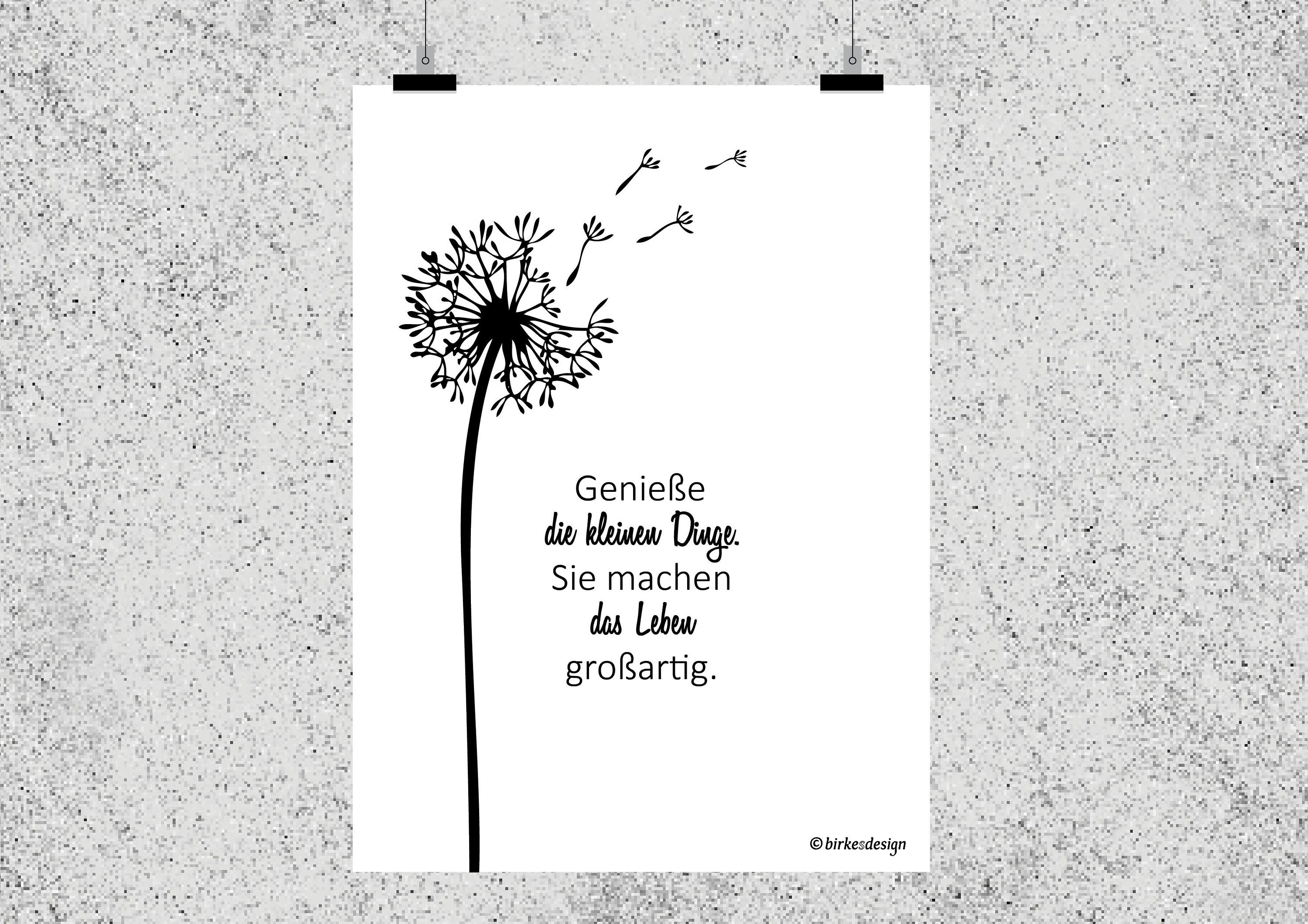 Genieße die kleinen Dinge Kunstdruck als Plakat Etsy.de